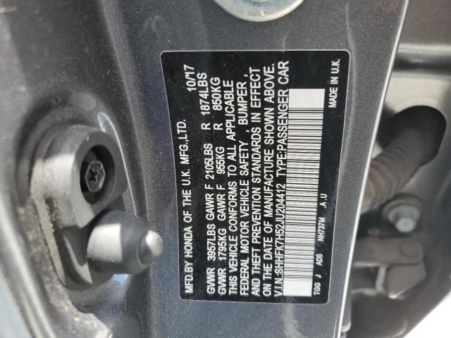 2018 HONDA CIVIC EX SHHFK7H52JU204412