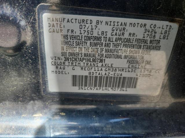 2017 NISSAN VERSA S 3N1CN7AP1HL907361