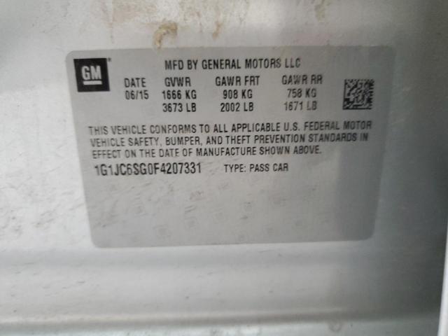 2015 CHEVROLET SONIC LT 1G1JC6SG0F4207331