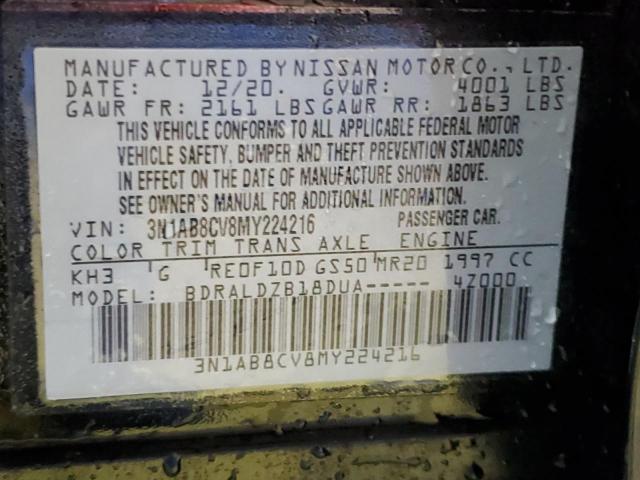 2021 NISSAN SENTRA SV 3N1AB8CV8MY224216