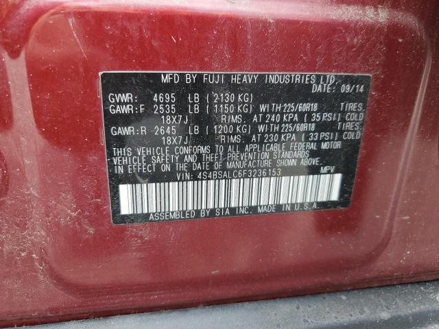 2015 SUBARU OUTBACK 2. 4S4BSALC6F3236153