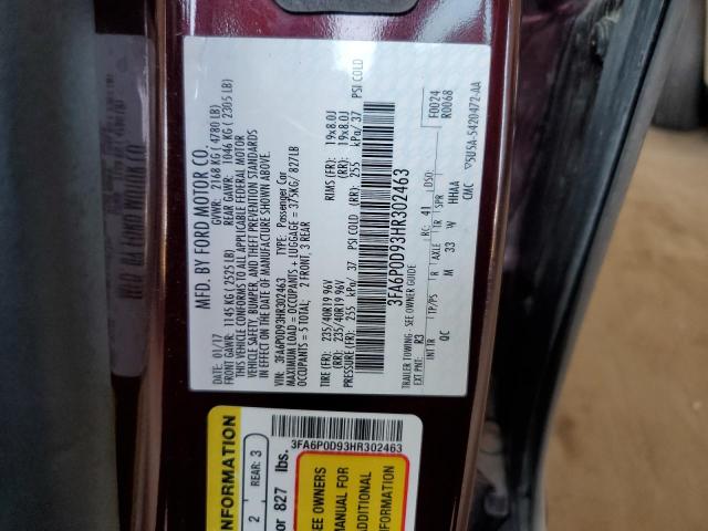 2017 FORD FUSION TIT #3301643624