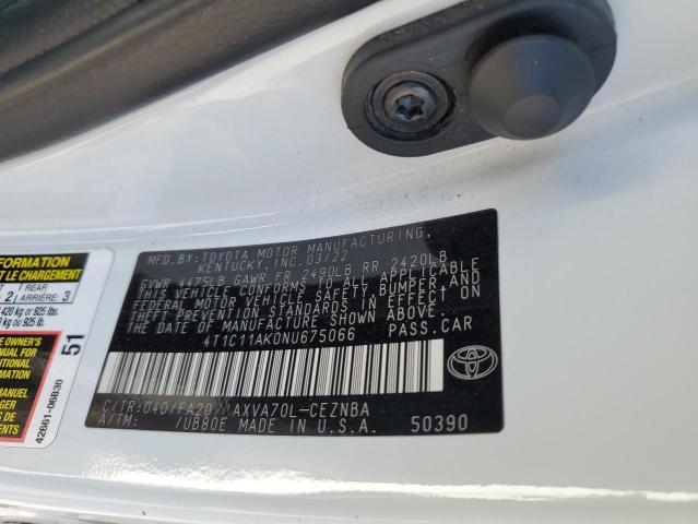 2022 TOYOTA CAMRY LE - 4T1C11AK0NU675066