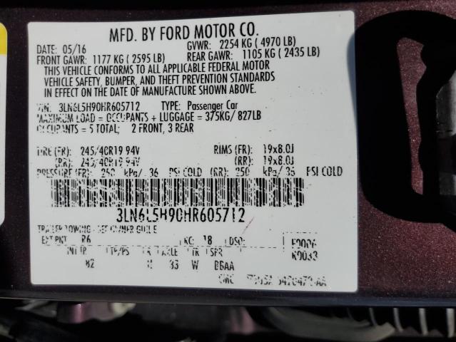 2017 LINCOLN MKZ BLACK 3LN6L5H90HR605712