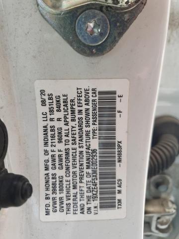 2021 HONDA INSIGHT EX 19XZE4F5XME002936