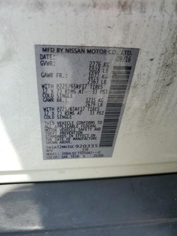 2016 NISSAN ROGUE S 5N1AT2MN3GC920335