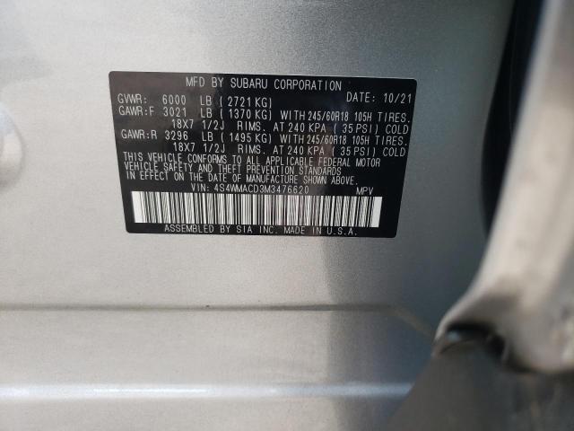 2021 SUBARU ASCENT PRE 4S4WMACD3M3476620