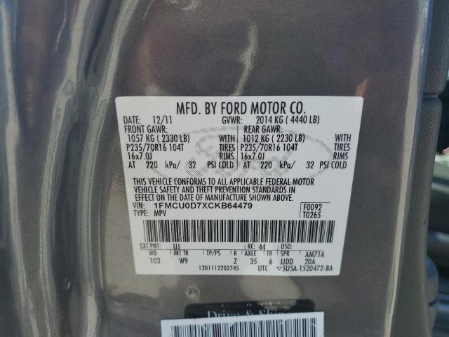 2012 FORD ESCAPE XLT - 1FMCU0D7XCKB64479