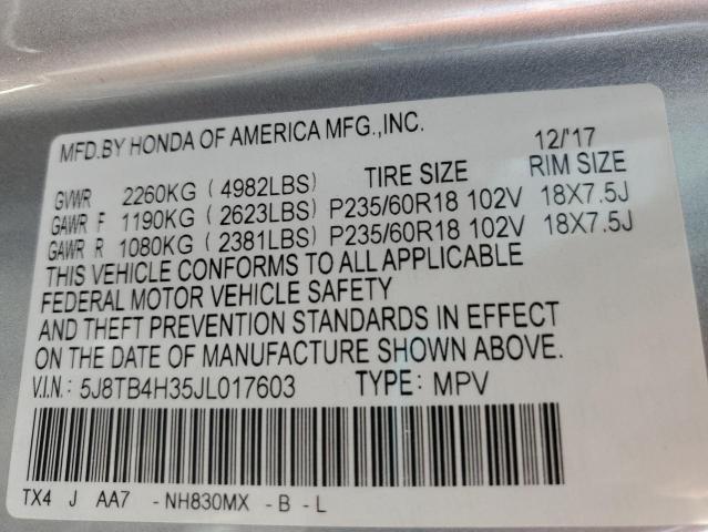 2018 ACURA RDX 5J8TB4H35JL017603