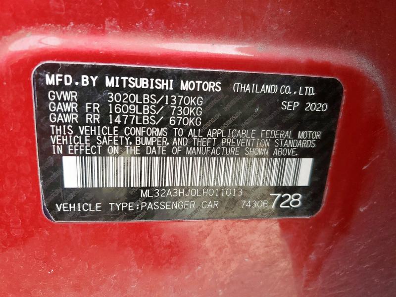 2020 MITSUBISHI MIRAGE ES - ML32A3HJ0LH011013