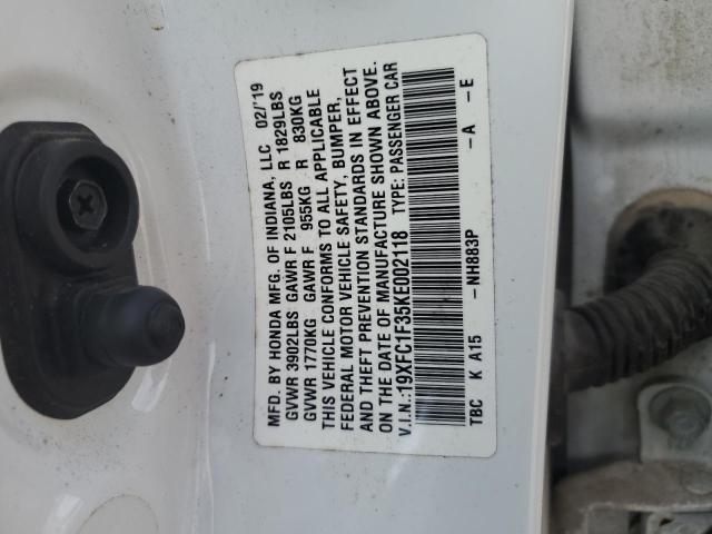 2019 HONDA CIVIC EX - 19XFC1F35KE002118