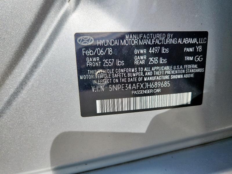 2018 HYUNDAI SONATA SPO - 5NPE34AFXJH689685