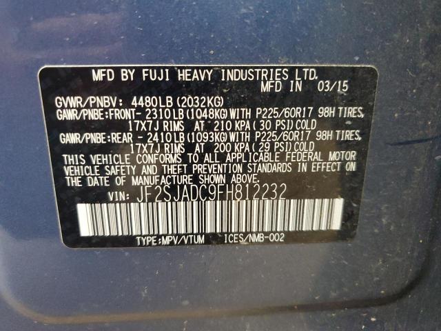 2015 SUBARU FORESTER 2 JF2SJADC9FH812232