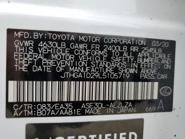 2020 LEXUS IS 300 F S JTHGA1D29L5105719