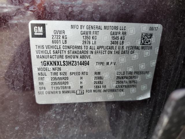 2017 GMC ACADIA DEN - 1GKKNXLS3HZ314494