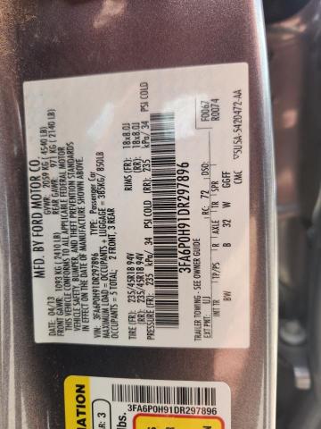 2013 FORD FUSION SE - 3FA6P0H91DR297896