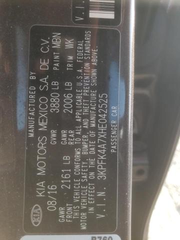 2017 KIA FORTE LX 3KPFK4A7XHE042525