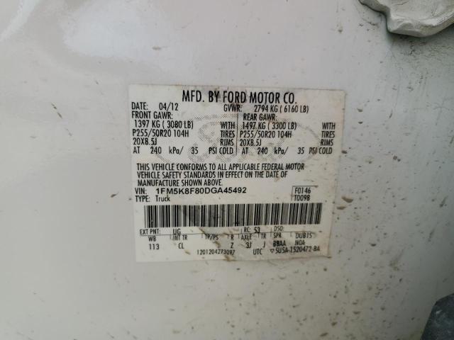 2013 FORD EXPLORER L - 1FM5K8F80DGA45492