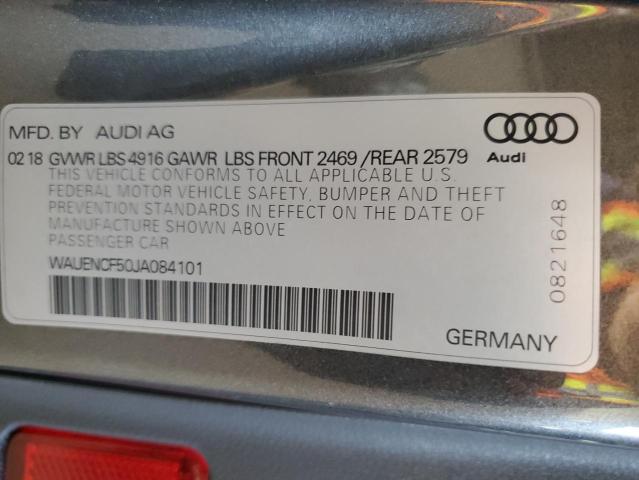 2018 AUDI A5 QUATTRO WAUENCF50JA084101