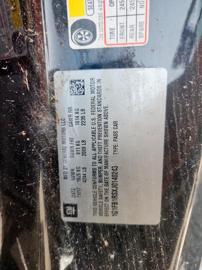 2018 CHEVROLET CAMARO LT - 1G1FB1RSXJ0140243