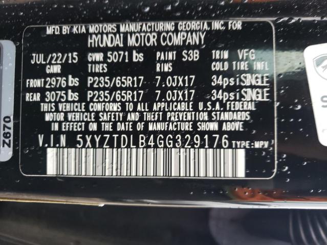 2016 HYUNDAI SANTA FE S - 5XYZTDLB4GG329176