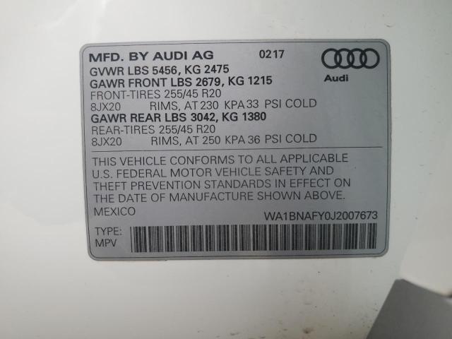 2018 AUDI Q5 PREMIUM WA1BNAFY0J2007673