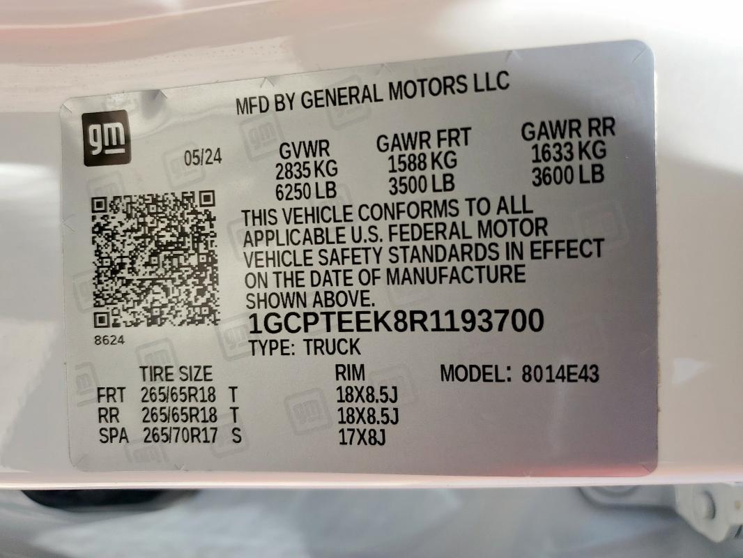 2024 CHEVROLET COLORADO TRAIL BOSS 1GCPTEEK8R1193700