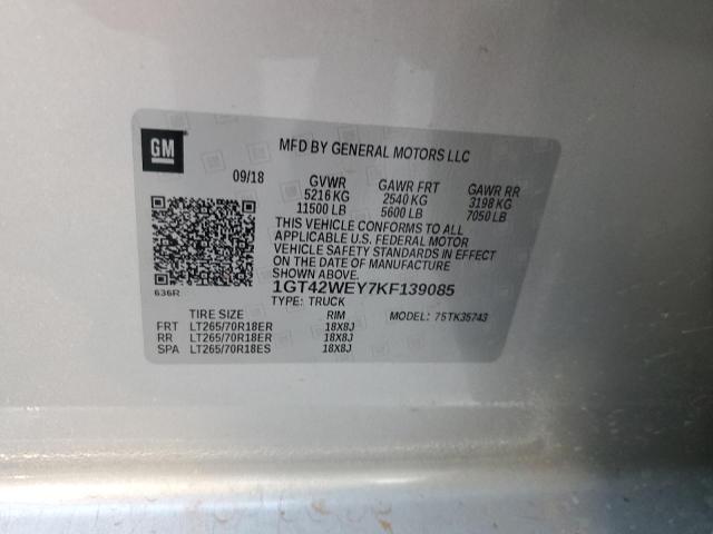 2019 GMC SIERRA K35 1GT42WEY7KF139085