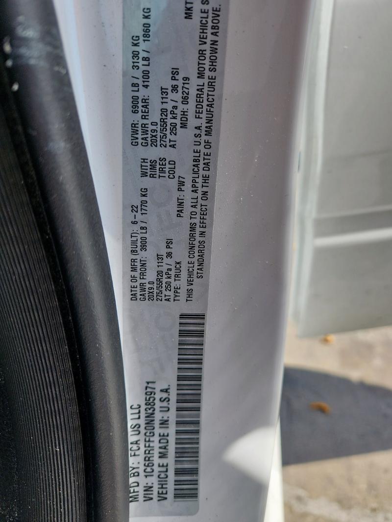 2022 RAM 1500 BIG H - 1C6RRFFG0NN385971