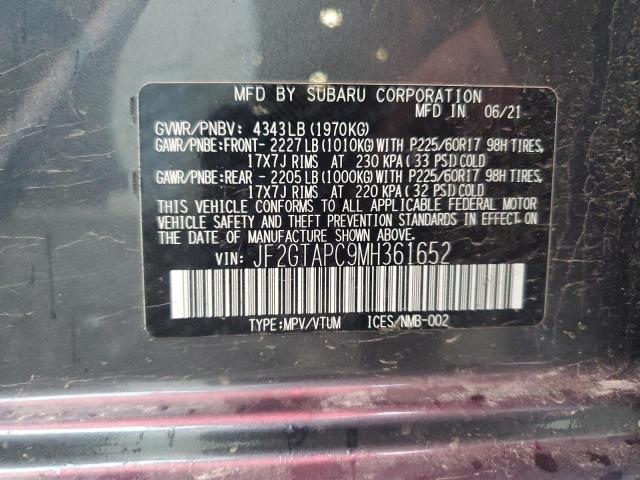 2021 SUBARU CROSSTREK JF2GTAPC9MH361652