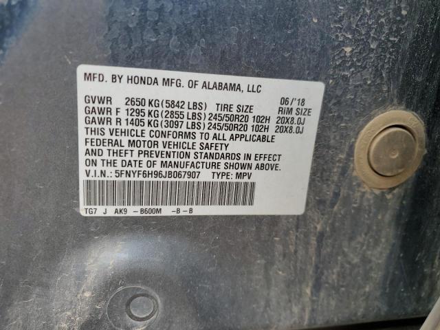 2018 HONDA PILOT 5FNYF6H96JB067907
