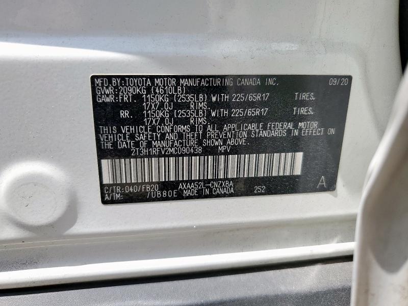 2021 TOYOTA RAV4 LE - 2T3H1RFV2MC090438