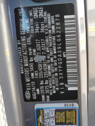2020 KIA SORENTO L 5XYPGDA39LG622878