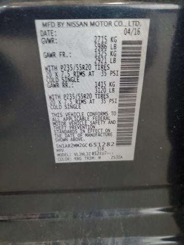 2016 NISSAN PATHFINDER 5N1AR2MM2GC651282