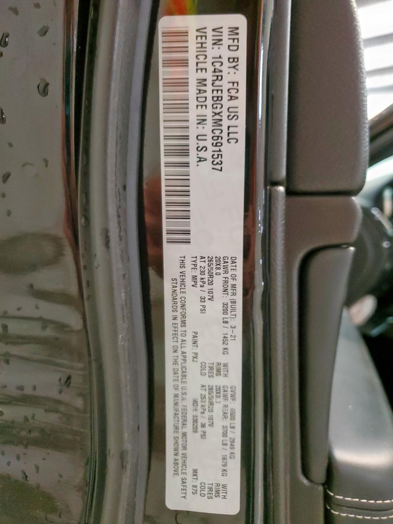 2021 JEEP GRAND CHER 1C4RJEBGXMC691537