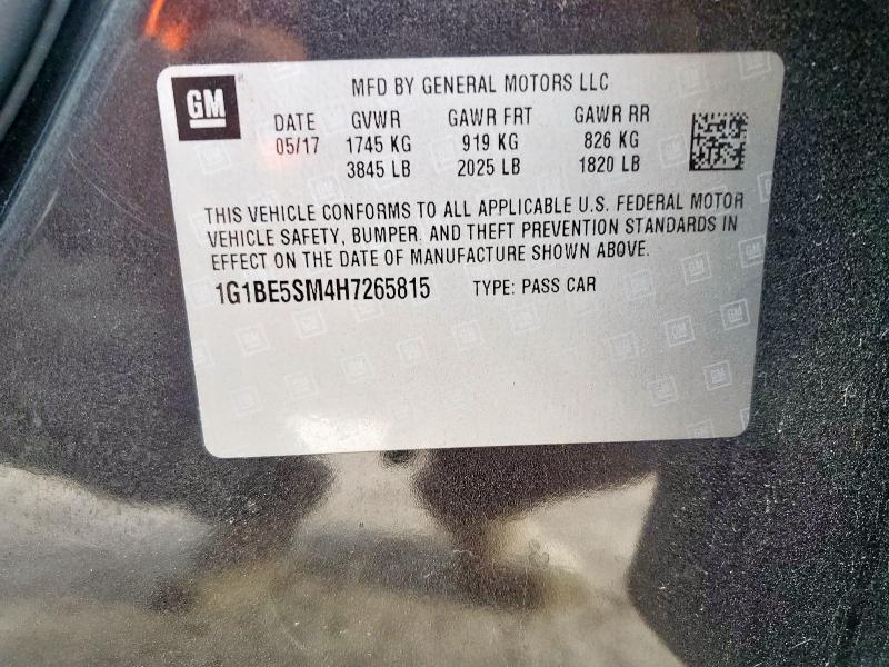2017 CHEVROLET CRUZE LT - 1G1BE5SM4H7265815