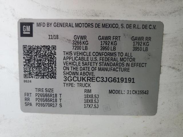 2018 CHEVROLET SILVERADO - 3GCUKREC3JG619191
