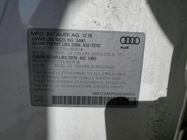 2016 AUDI Q5 PREMIUM - WA1L2AFP6GA094563
