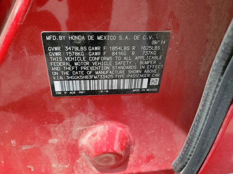 2015 HONDA FIT EX 3HGGK5H83FM733425