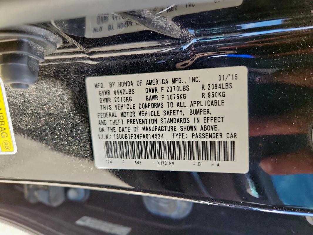 2015 ACURA TLX 19UUB1F34FA014524