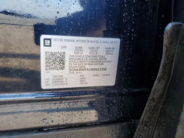 2021 CHEVROLET BLAZER 1LT 3GNKBBRA1MS521356