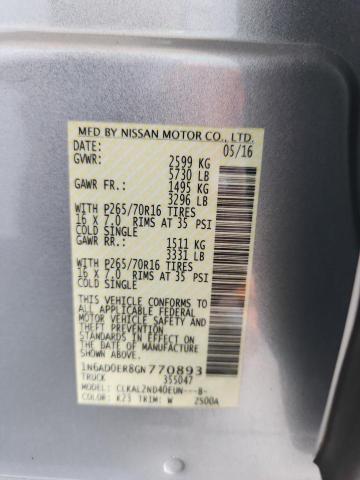2016 NISSAN FRONTIER S - 1N6AD0ER8GN770893