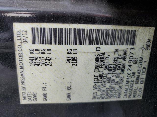 2012 NISSAN ALTIMA BAS - 1N4AL2AP4CC249073
