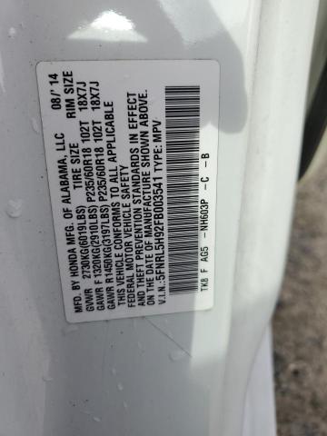 2015 HONDA ODYSSEY TO 5FNRL5H92FB003541