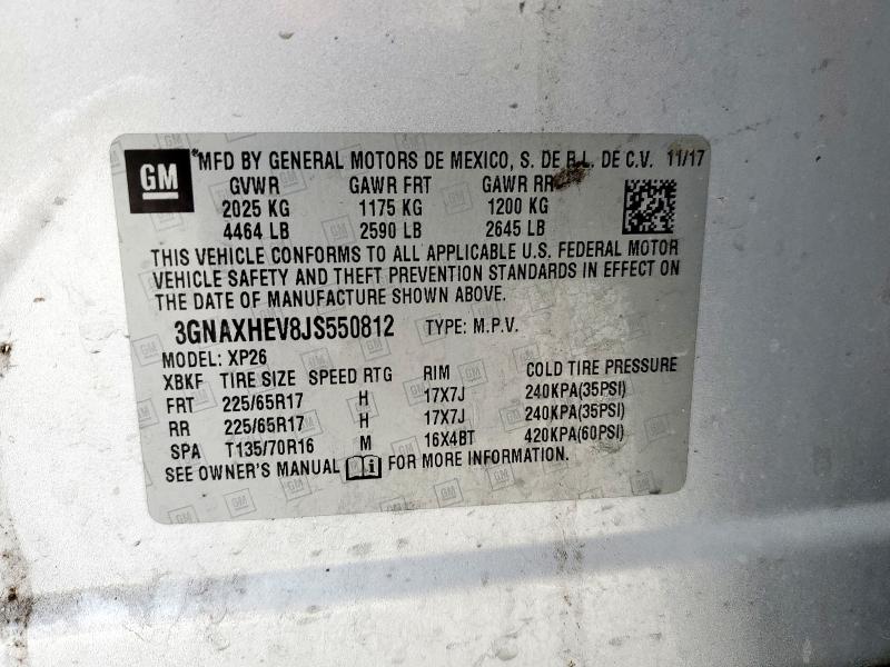 2018 CHEVROLET EQUINOX LS 3GNAXHEV8JS550812
