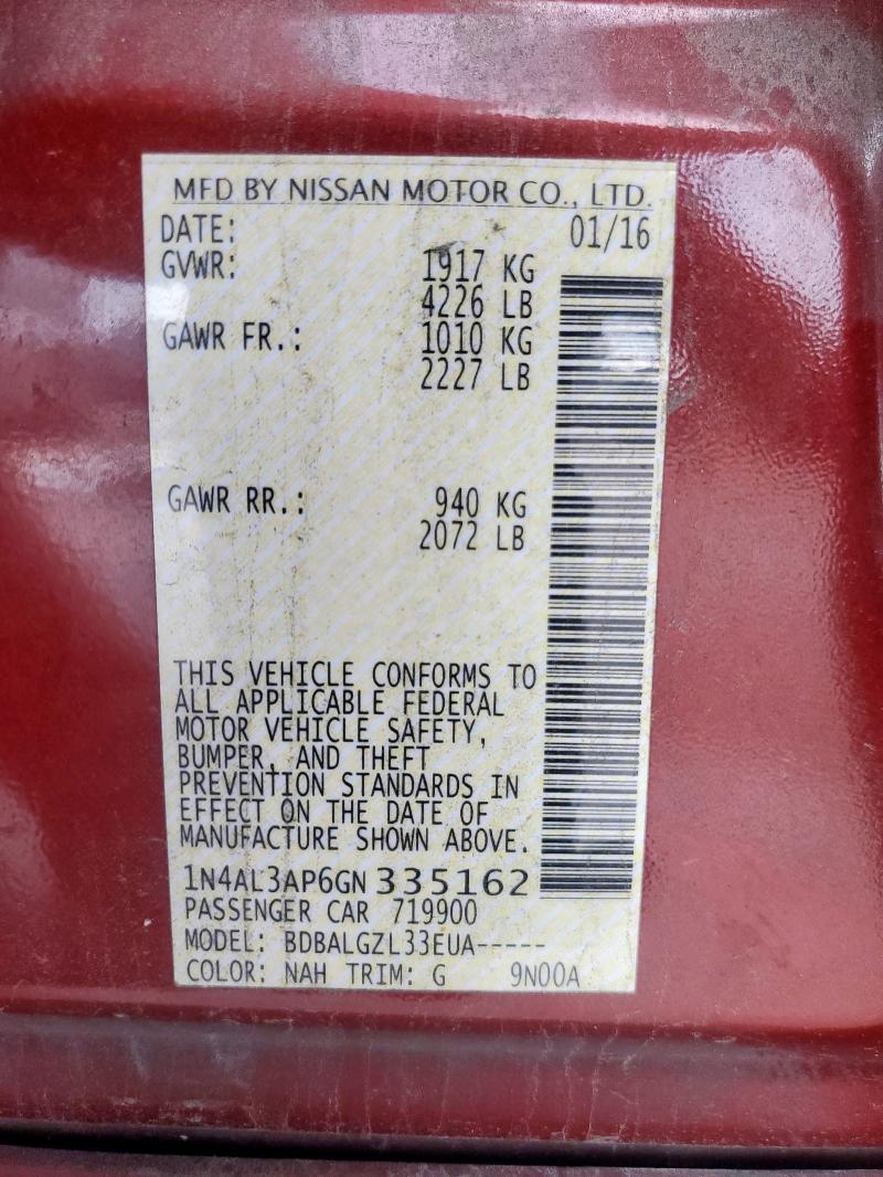 2016 NISSAN ALTIMA 2.5 - 1N4AL3AP6GN335162