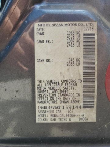2019 NISSAN ALTIMA S - 1N4BL4BV6KC159144