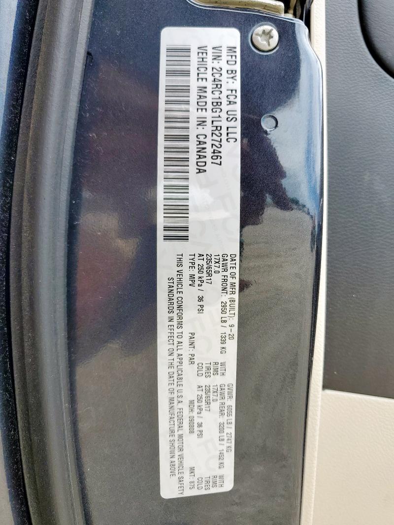 2020 CHRYSLER PACIFICA T - 2C4RC1BG1LR272467