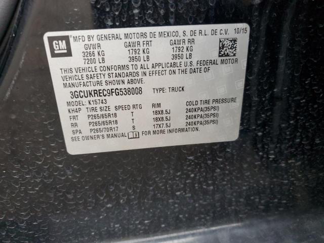 2015 CHEVROLET SILVERADO K1500 LT 3GCUKREC9FG538008