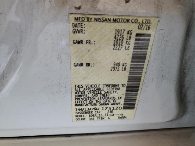 2016 NISSAN ALTIMA 2.5 1N4AL3AP6GC175120